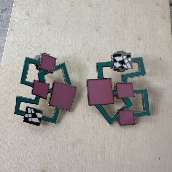 Vintage ACME Memphis Modern Designer Caturegli Earrings - Picture 1 of 8